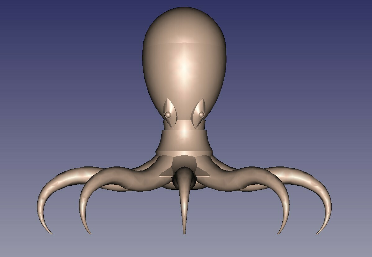 oktopus Kunst Tintenfisch Meer Marine Fauna Meeresfrüchte Arthropoden Delikatesse Lebensmittel Ozean Wasser Tier Dekor Innere 3D print model - Mito3D