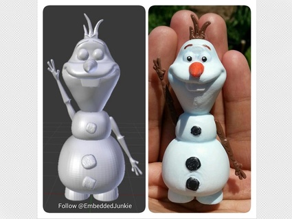 olaf disney's frozen character characters model disney snowman models art 3d print model - Mito3D