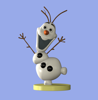 olaf congelé art disney personnage animé mickey souris fantaisie 3d print model - Mito3D