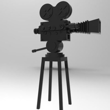 cámara vieja gadget de la a usanza video pieza película cinta 3d print model - Mito3D