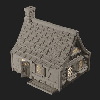 old cottage Game dnd pathfinder terrain miniature wargaming house building damaged model 3d print model - Mito3D