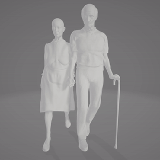 velho casal caminhando mulher homem caminhar passear estátua resina sla dlp modelo trem estatueta miniatura diorama livre imprimível escultura 3d print model - Mito3D