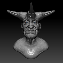 old demon art bust hell 3d print model - Mito3D