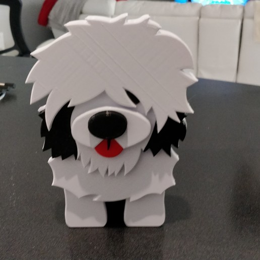 old english sheepdog boy desk utility home envelope pen pencil dog 3D print model - Mito3D