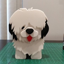 old english sheepdog girl desk utility home envelope pen pencil dog 3d print model - Mito3D