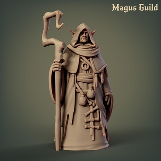 old female elf wizard - mg21 elves dragons dungeons dnd sigmar lady granny grannie eldering elderly woman aos miniature tabletop warlock sorcerer magus guild 3d print model - Mito3D