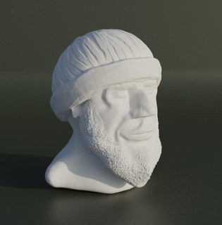 antiguo hombre figura turbante Arábica musulmán 3d impresión modelo personaje humano personas masculino cuerpo Moda imprimible anciano barba barbudo barbado estatua 3d print model - Mito3D