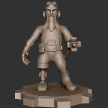old mcload art stylized steampunk people gnome character 3d print model - Mito3D