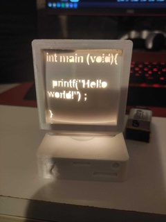 vieux pc modèle Bonjour monde code écran Logiciel ordinateur cadeau cs développeur ingénieur 3d print model - Mito3D