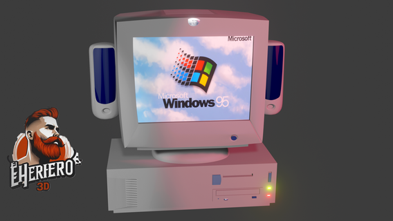 alt pc Jahrgang 90s Gadget Mitarbeiter Computer ehemalige 3d print model - Mito3D