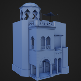 vieux Perse argile maison 2 Aladdin jasmin milieu désert structure mésopotamie 3d print model - Mito3D