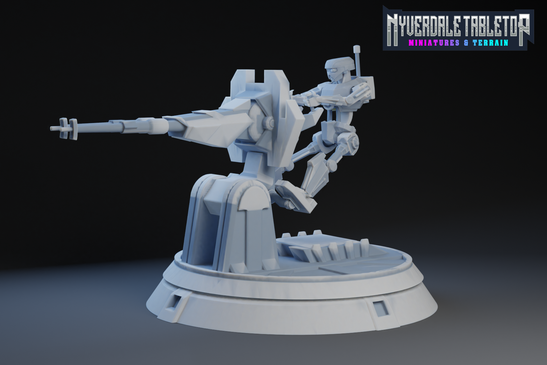 antiguo república estacionario cañón juego estrella guerras defensa droides 3D print model - Mito3D