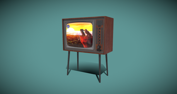 old retro standing cabinet tv 3d print model - Mito3D