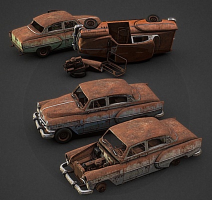 old rusty car game vehicles sports 3d print model - Mito3D