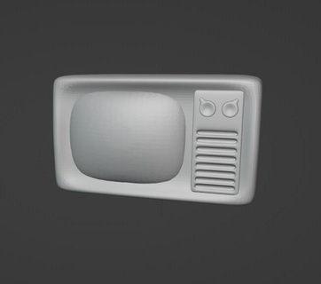 old television - supportless tabletop miniature 3d print model - Mito3D