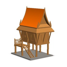 old thai house architecture office show art toy archicture gift thailand home 3d print model - Mito3D