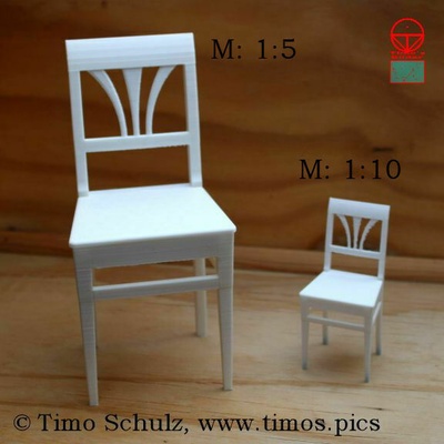 vieux temps chaise modèle 1 vrai to échelle fabrication meubles of sièges 3d print model - Mito3D