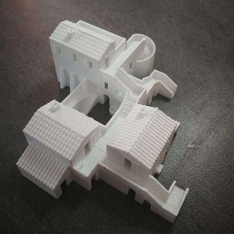 antiguo pueblo de la arquitectura aldea ex 3D print model - Mito3D