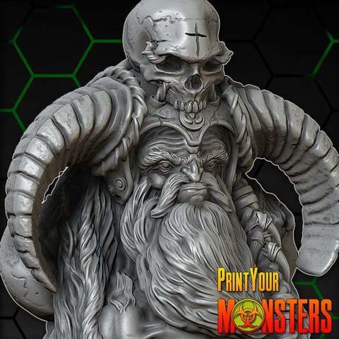 vecchio guerriero art sculture warhammer wargame la scultura monster orrore dnd dangeons draghi il busto gioco da tavolo 3D print model - Mito3D