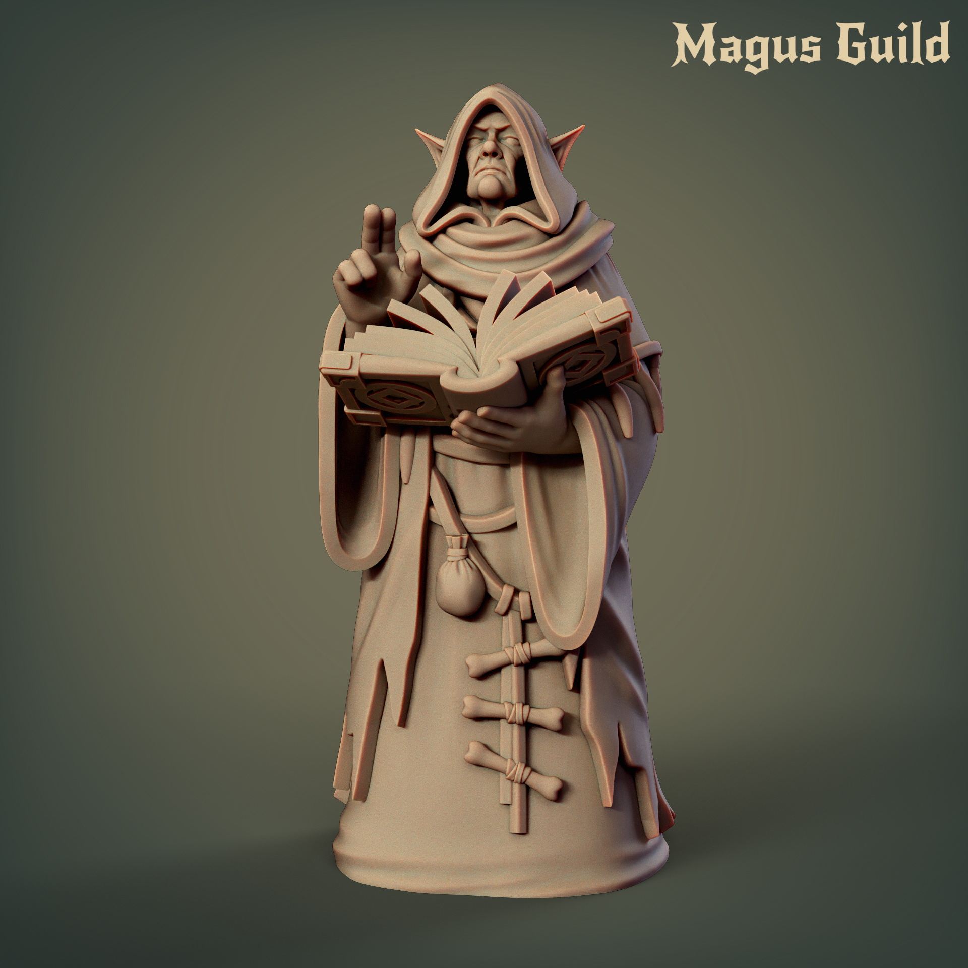 old woman elf wizard - mg22 elves dragons dungeons dnd sigmar female lady granny crone eldering elderly aos miniature tabletop warlock sorcerer magus guild 3D print model - Mito3D