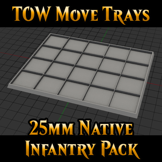 old world - move tray pack native 25mm infantry 3d print model - Mito3D