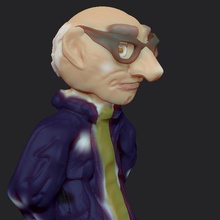 vecchio uomo caricatura Professore 3d print model - Mito3D