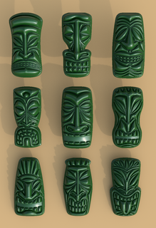 seçim 3d tiki maske heykeller 9 benzersiz stilleri modeller Yazdır Polinezya Sanat dekorasyon ustalık Toplamak maskeler 3d print model - Mito3D
