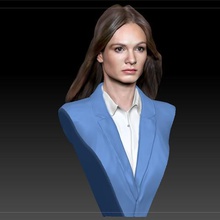 olga li russian terminator woman art portrait actor actress character beautiful girl female bust 3d print model - Mito3D
