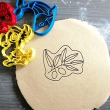 zeytin şube kurabiye kesici Gıda eğlence çocuklar pişirme Oyna Hamur buzlanma şekil mutfak pişirmek spekülolar 3d print model - Mito3D