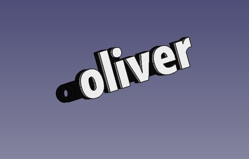 Oliver anahtarlık isim anahtar Zincir yüzük 3d print model - Mito3D