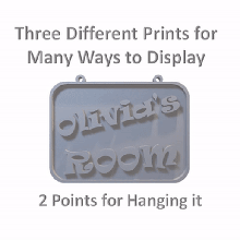 olivia's room sign - includes desk stand wall hanging points door mounting filled crafting resin olivia plaque plack mount 3d print model - Mito3D