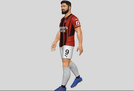 Olivier giroud ac Milano stl Francia giocatore calcio stella mondo tazza griezmann mbappe 3d print model - Mito3D