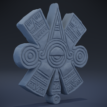 olho Nahui asteca maya olmeca artefato maia ruína divindade símbolo antigo México mexica mexicano decoração religião mitologia mito arte esculturas 3d print model - Mito3D