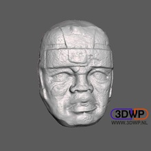 olmec-Kopf-Wand-Kleiderbügel Kunst 123dcatch 123d catch alten kolossalen Olmeken-Kopf Gesicht meshmixer olmec scan Skulptur statue Wand Aufhänger Skulpturen 3d print model - Mito3D