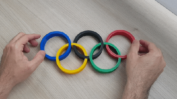olímpico jogos olimpíadas olimpia logotipo enigma 3d print model - Mito3D