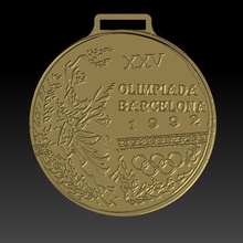 olympisch Medaille Barcelona 1992 Sport jjoo Olympiade Gold Spiele Qualität genau Olympia 3d print model - Mito3D
