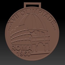 olympisch Medaille Rom 1960 Sport jjoo Olympiade Gold Spiele Qualität genau Olympia 3d print model - Mito3D