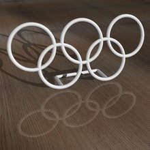 anillos olímpicos placa de escritorio arte 3d print model - Mito3D