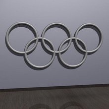 olympic rings wall plaque art 3d print model - Mito3D