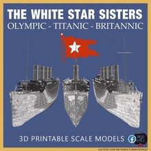 olympisch Titanic britisch Ozean Liner Pack Schiff Boot Weiß Star transatlantisch Harz 1 1250 1000 Rahmen Modell stl rms Wasserfahrzeug 3d print model - Mito3D
