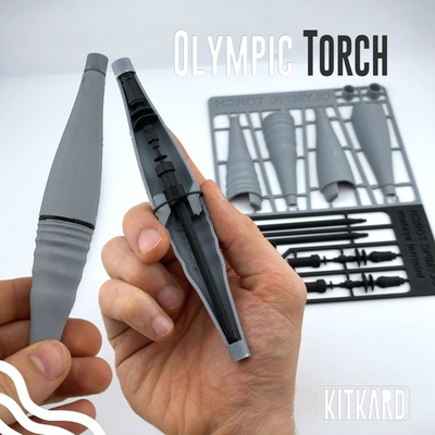 olympisch fackel kit karte kitcard paris 2024 flamme sport miniatur 3d print model - Mito3D