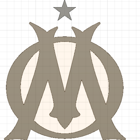 l'olympique de marseille 2d logo art om olympique olympique, l'athlète masculin 3D print model - Mito3D