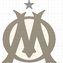 olympique marseille 2d logo art marseilles om olympic male athlete 3d print model - Mito3D