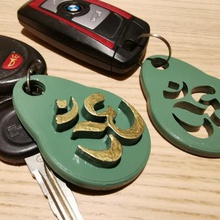 om ohm portachiavi gioielli keychain in due parti 3d print model - Mito3D