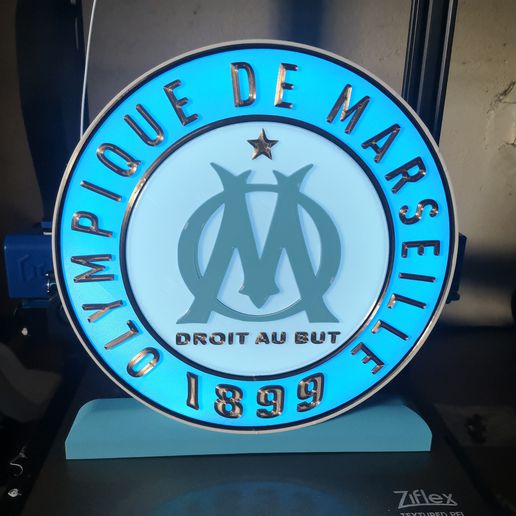 om football logo lampe art sidewinder x2 impression3d topper LED batterie titulaire soutien 3D print model - Mito3D