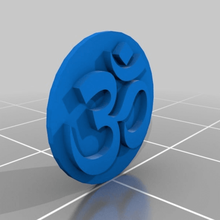 om symbol keychain art porte cle omm hindu 3d print model - Mito3D