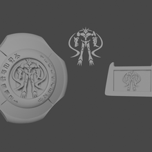omegamon omnimon 3d model digivice crest emblema stl digimon emblem 3d print model - Mito3D