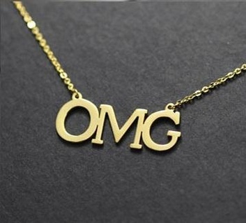 Oh mio Dio amuleto oro gioielleria collana pendente moda 3d print model - Mito3D