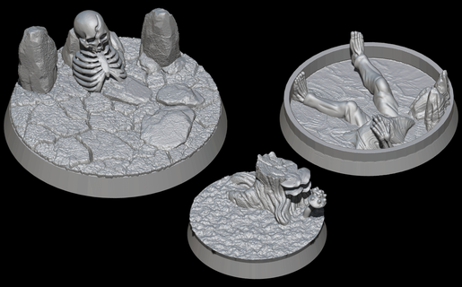 omnia gaming base range 1 preview 40k bases wargames aos warhammer fantasy sci-fi lava forest desert frozen zombie ice 3d print model - Mito3D