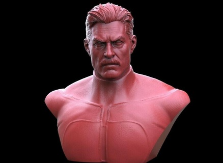 omniman bust Art invincible comic super hero marvel dc comics superman figure toys 3d print model - Mito3D